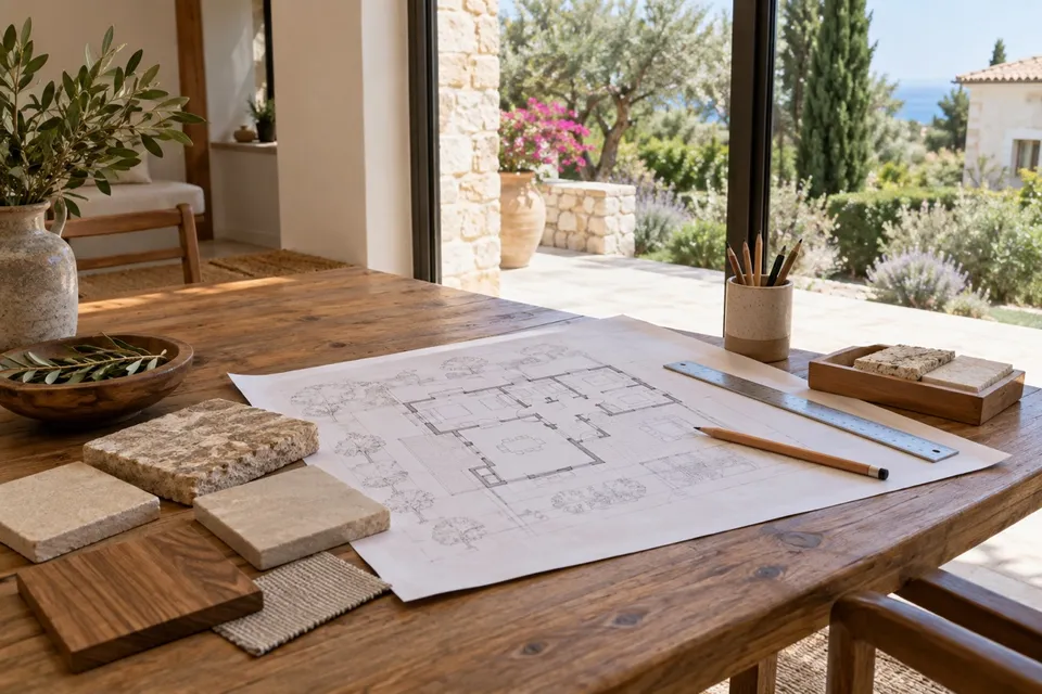 Plans and materials for a home design project