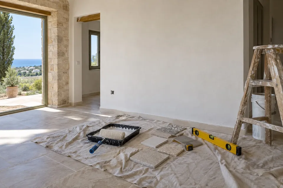 Materials and tools for villa refurbishment
